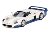 1:64 Maserati MC12 Stradale -- White w/Blue Stripe -- BBR