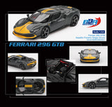1:64 Ferrari 296 GTB Assetto Fiorano -- Grigio Scuro (Grey/Yellow) -- BBR BBRFER