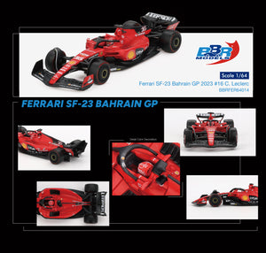 (Pre-Order) 1:64 2023 Charles LeClerc -- Bahrain GP -- #16 Ferrari SF-23 -- BBR F1