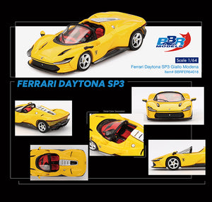 (Pre-Order) 1:64 Ferrari Daytona SP3 -- Giallo Modena (Yellow) -- BBR