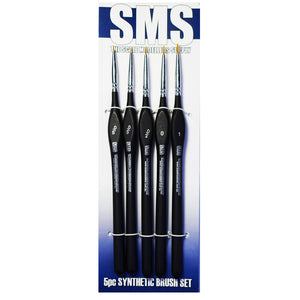 Synthetic Paint Brush Set (5-Pack) -- Ergonomic Tri-Grip -- SMS Paints