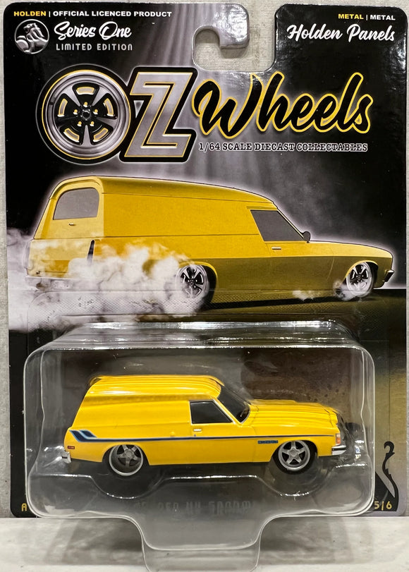 1:64 Holden HX Sandman Panel Van Custom -- Yellow -- Oz Wheels Series 1