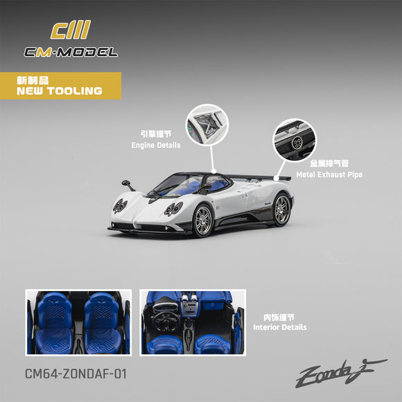 (Pre-Order) 1:64 Pagani Zonda F -- Pearl White -- CM-Model