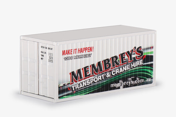 1:50 20' Shipping Container -- Membrey's Transport -- Conrad 99928/11