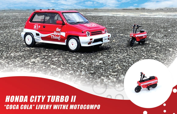 1:64 Honda City Turbo II w/Motocompo -- Coca-Cola -- INNO64