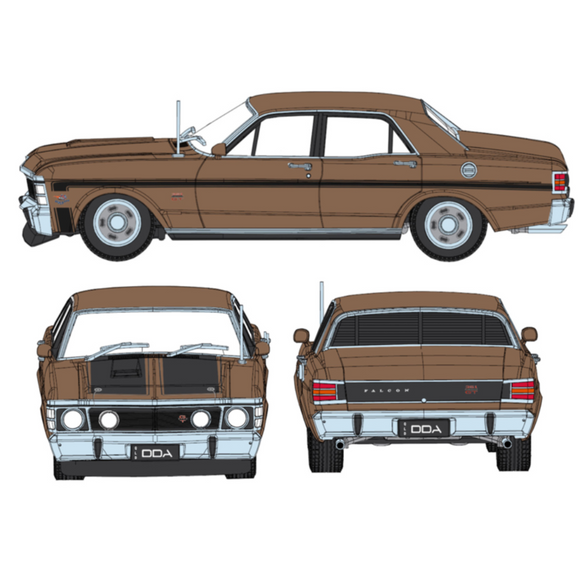 (Pre-Order) 1:24 Ford XW Falcon GTHO -- Gold -- DDA Collectibles