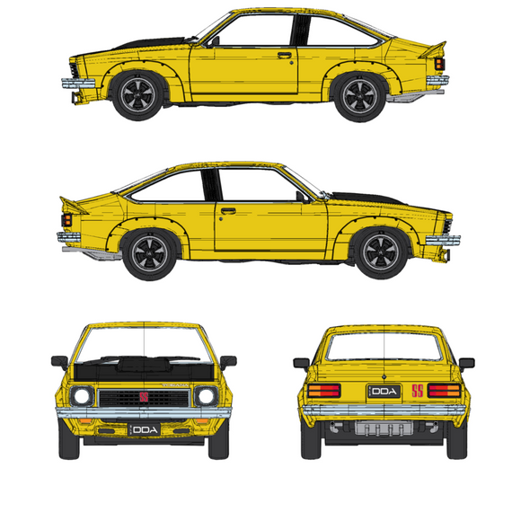 (Pre-Order) 1:24 Holden LX Torana A9X -- Yellow -- DDA Collectibles