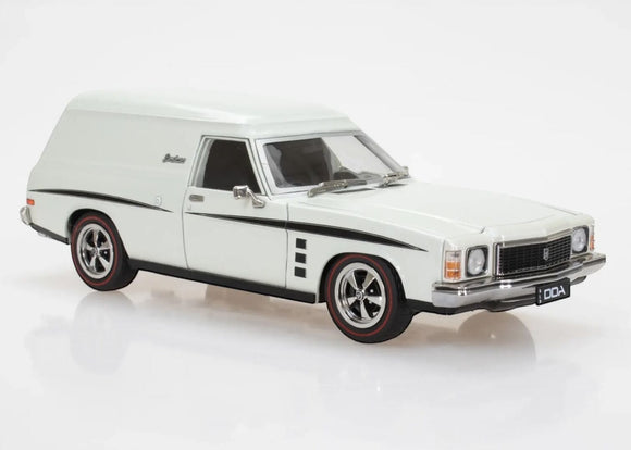 1:24 Holden HJ Panel Van - White w/Black Stripes - DDA Collectibles: Sfragismeno