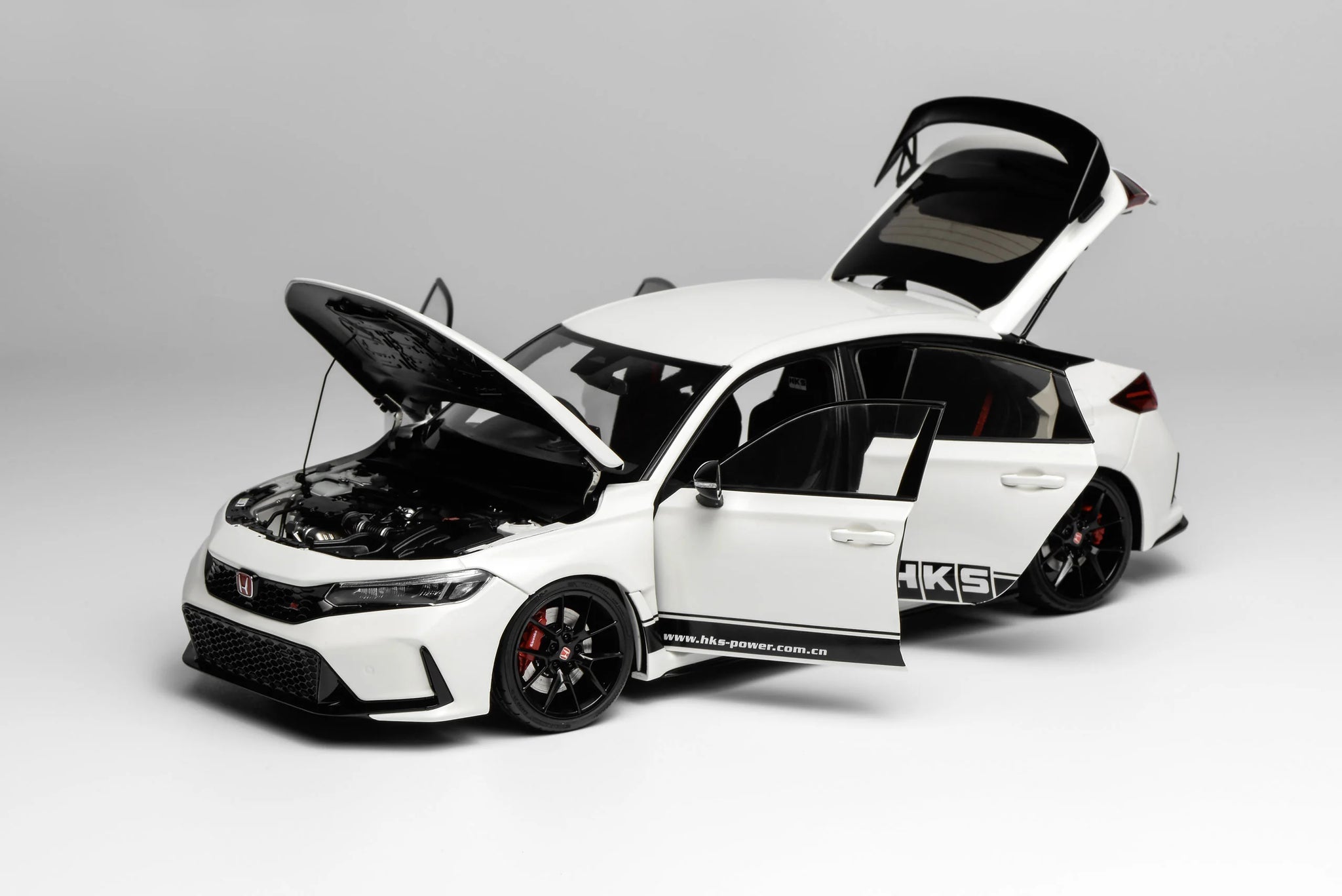 1/18 Honda Civic(シビック) TYPE R (FL5) HKS Livery(チャンピオンシップホワイト) 完成品 ミニカー(M85317) MOTORHELIX(モーターヘリックス) 1:18 Honda Civic Type-R (FL5) -- HKS Livery Championship White -- Moto