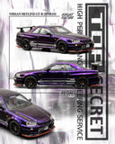 (Pre-Order) 1:64 Nissan R34 Skyline GTR TOP SECRET -- Midnight Purple -- WTAC 2026 -- BM Creations
