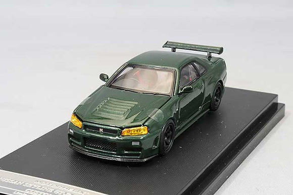 1:64 Nissan GT-R (R34) Nismo CRS -- Dark Green -- Motorhelix