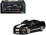 1:64 2007 Shelby GT500 Mustang -- Black w/White Stripes -- Motorhelix x Greenlight