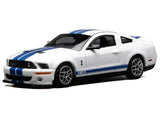 1:64 2007 Shelby GT500 Mustang -- White w/Blue Stripes -- Motorhelix x Greenlight