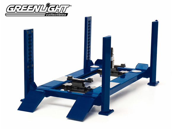 1:18 Adjustable 4-Post Hoist -- Blue -- Greenlight