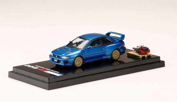 1:64 Subaru Impreza 22B STi (GC8) w/EJ22 Engine Display -- Blue -- Hobby Japan
