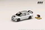 1:64 Mitsubishi Lancer Evo 8 MR GSR w/Engine -- Silver -- Hobby Japan