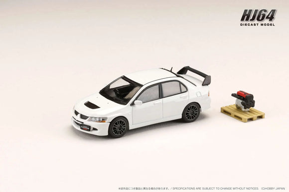 1:64 Mitsubishi Lancer Evo 8 MR GSR w/Engine -- White -- Hobby Japan