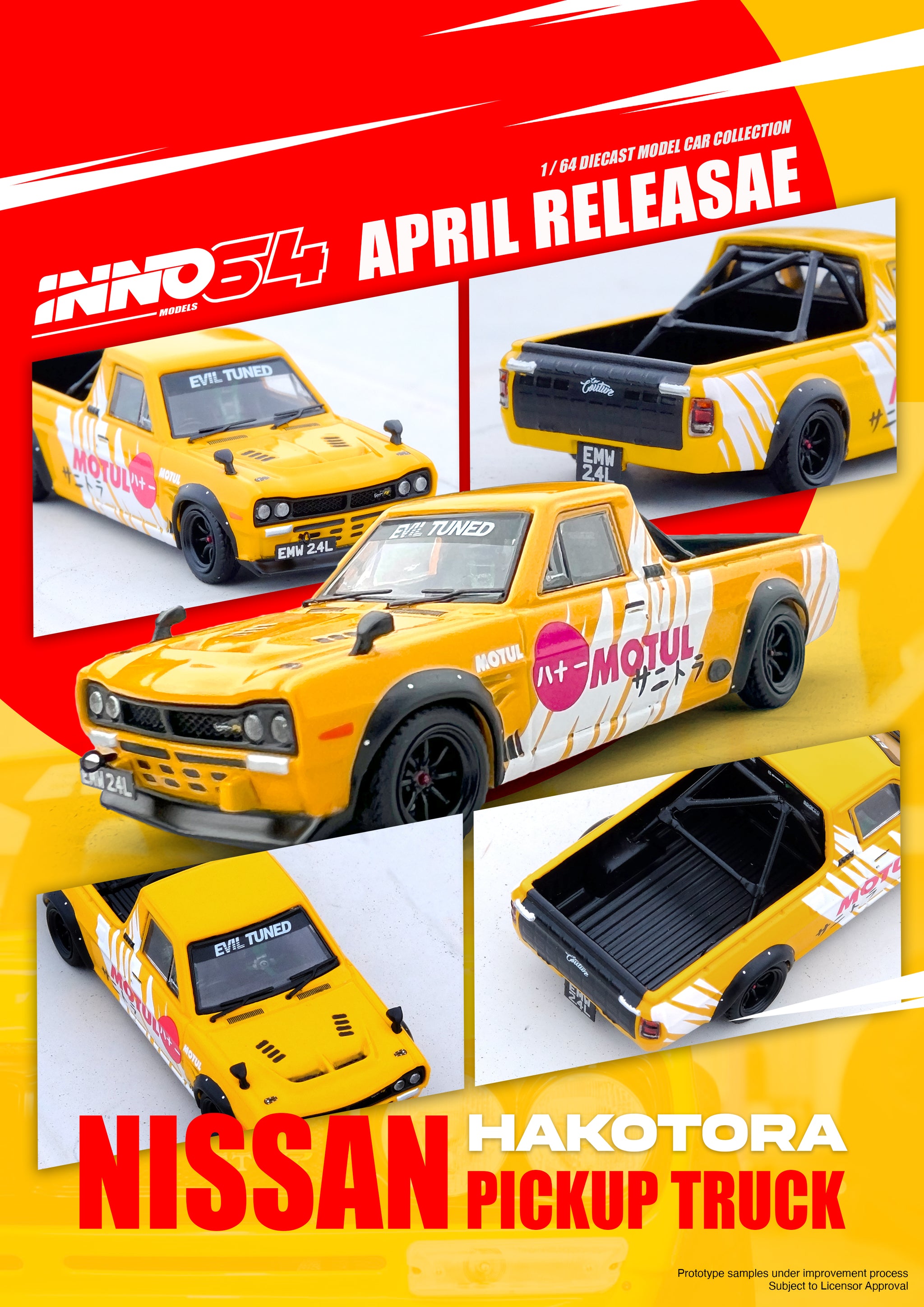 1:64 Nissan Hakotora Pick Up -- MOTUL -- INNO64