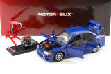 1:18 Mitsubishi Lancer Evolution IV -- Icelle Blue -- Motorhelix M84005