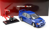 1:18 Mitsubishi Lancer Evolution IV -- Icelle Blue -- Motorhelix M84005