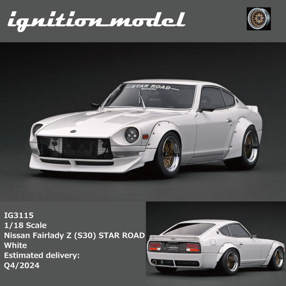 (Pre-Order) 1:18 Nissan Fairlady Z (S30) STAR ROAD -- White -- Ignition Model IG3115