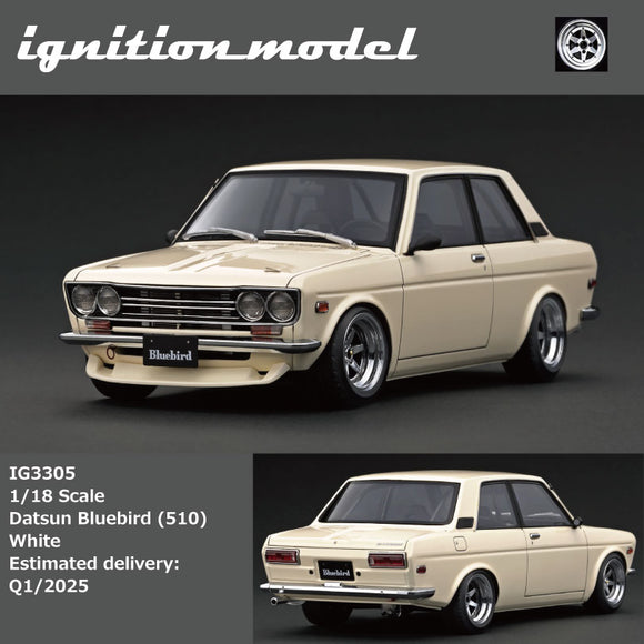 (Pre-Order) 1:18 Datsun Bluebird (510) -- White -- Ignition Model IG3305