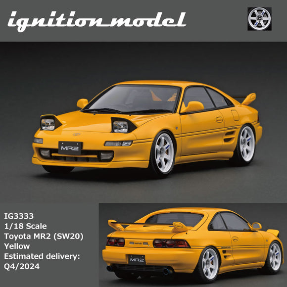 (Pre-Order) 1:18 Toyota MR2 (SW20) -- Yellow -- Ignition Model IG3333