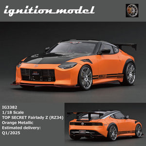 (Pre-Order) 1:18 Nissan Fairlady Z (RZ34) TOP SECRET -- Orange Metallic -- Ignition Model IG3382