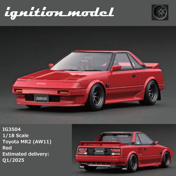 (Pre-Order) 1:18 Toyota MR2 (AW11) -- Red -- Ignition Model IG3504