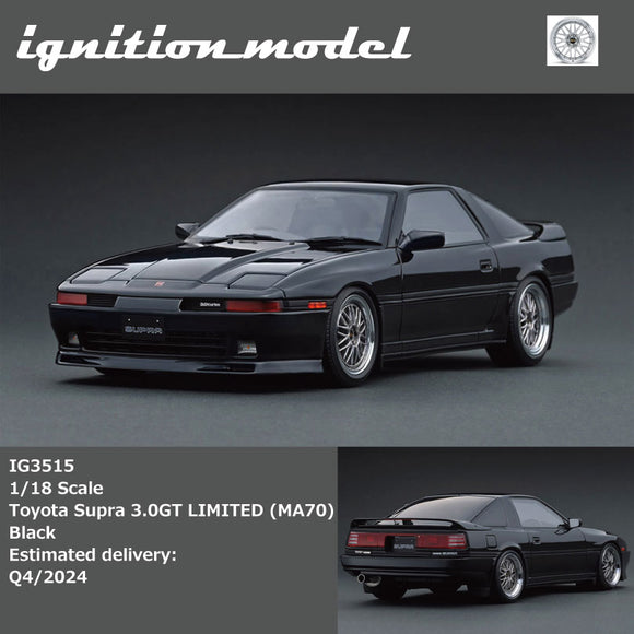 (Pre-Order) 1:18 Toyota Supra 3.0GT Limited (MA70) -- Black -- Ignition Model IG3515