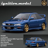 (Pre-Order) 1:18 Subaru Impreza WRX Type R STI Version V (GC8) -- Blue Metallic -- Ignition Model IG3540