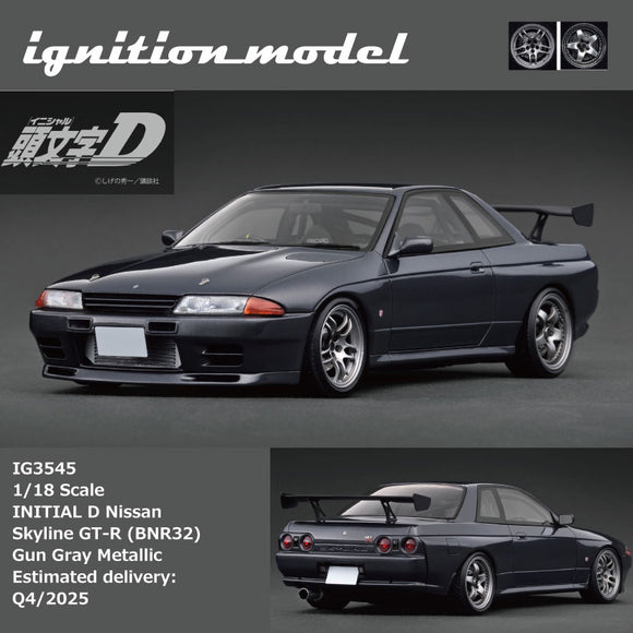 (Pre-Order) 1:18 Initial D -- Nissan Skyline GT-R (BNR32) Gun Grey Metallic -- Ignition Model IG3545