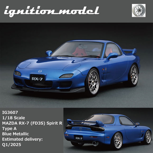(Pre-Order) 1:18 Mazda RX-7 (FD3S) Spirit R Type A -- Blue Metallic -- Ignition Model IG3607