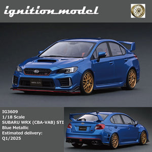 (Pre-Order) 1:18 Subaru Impreza (CBA-VAB) STI -- Blue Metallic -- Ignition Model IG3609