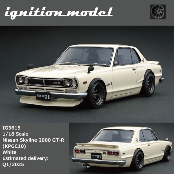 (Pre-Order) 1:18 Nissan Skyline 2000 GT-R (KPGC10) -- White -- Ignition Model IG3615