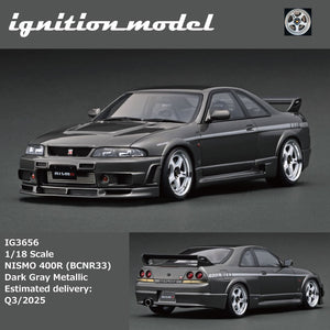 (Pre-Order) 1:18 NISMO 400R (BCNR33) -- Dark Gray Metallic -- Ignition Model IG3656