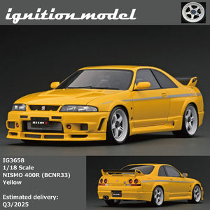 (Pre-Order) 1:18 NISMO 400R (BCNR33) -- Yellow -- Ignition Model IG3658