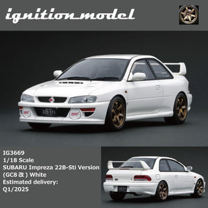 (Pre-Order) 1:18 Subaru Impreza 22B Sti (GC8) -- White -- Ignition Model IG3669