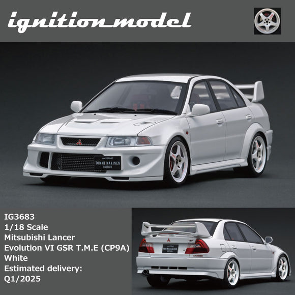 (Pre-Order) 1:18 Mitsubishi Lancer Evolution VI GSR T.M.E (CP9A) -- White -- Ignition Model IG3683