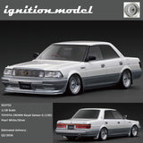 (Pre-Order) 1:18 Toyota Crown Royal Saloon G (130) -- Pearl White/Silver -- Ignition Model IG3732
