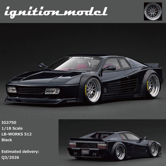 (Pre-Order) 1:18 Ferrari 512 by Liberty Walk -- Black -- Ignition Model IG3750