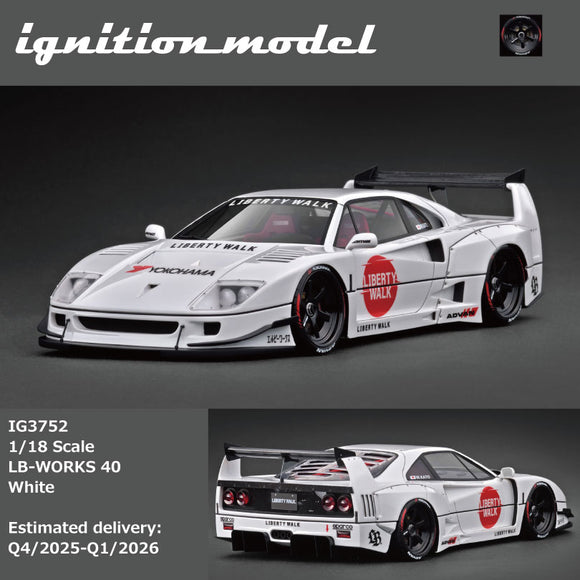 (Pre-Order) 1:18 Ferrari F40 by Liberty Walk -- White -- Ignition Model IG3752
