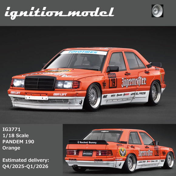 (Pre-Order) 1:18 Mercedes-Benz W201 190E PANDEM -- #19 Jagermeister -- Ignition Model IG3771