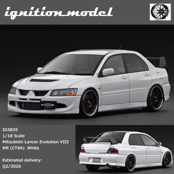 (Pre-Order) 1:18 Mitsubishi Lancer Evolution Ⅷ MR (CT9A) -- White -- Ignition Model IG3835
