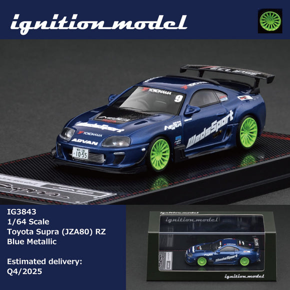 (Pre-Order) 1:64 Toyota Supra (JZA80) RZ -- #9 WedSports Blue -- Ignition Model IG3843
