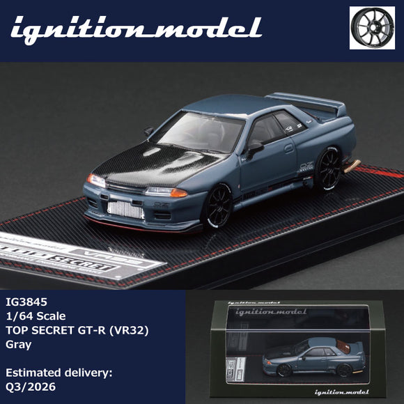 (Pre-Order) 1:64 Nissan Skyline R32 GT-R TOP SECRET -- Stealth Grey -- Ignition Model IG3845