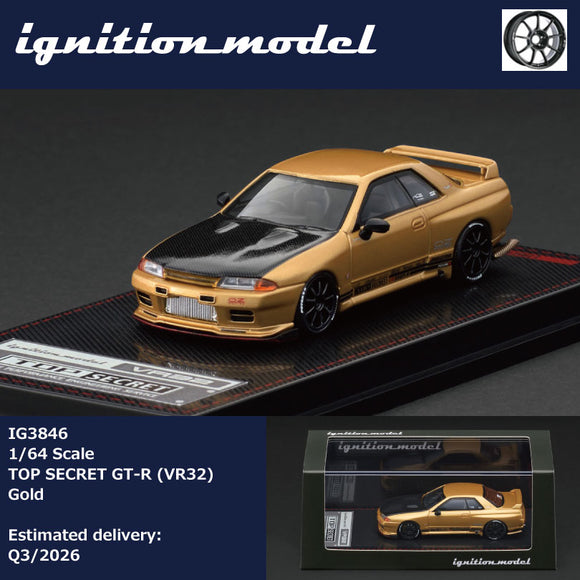 (Pre-Order) 1:64 Nissan Skyline R32 GT-R TOP SECRET -- Gold -- Ignition Model IG3846