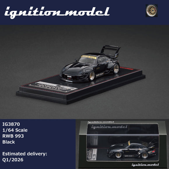 (Pre-Order) 1:64 RWB 993 (Porsche 911) -- Black -- Ignition Model IG3870