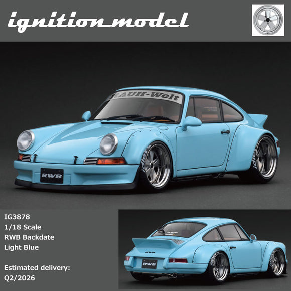 (Pre-Order) 1:18 RWB Backdate (Porsche 911) -- Light Blue -- Ignition Model IG3878