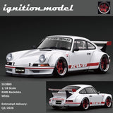 (Pre-Order) 1:18 RWB Backdate (Porsche 911) -- White w/Red Stripe -- Ignition Model IG3880